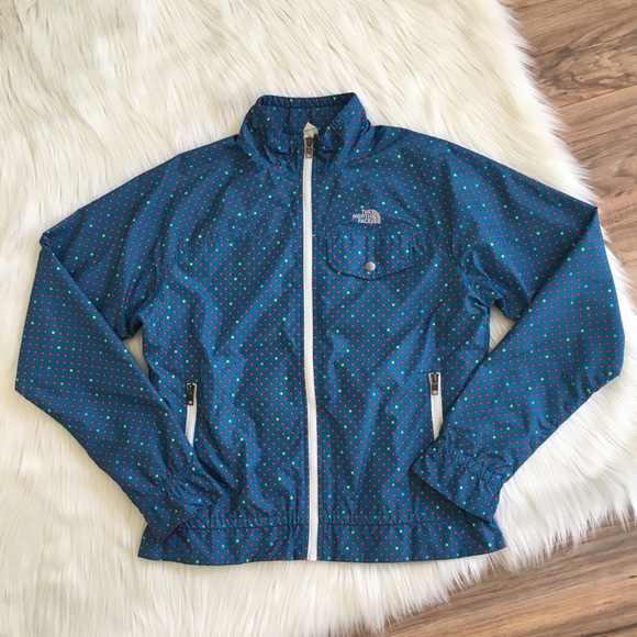 north face polka dot jacket